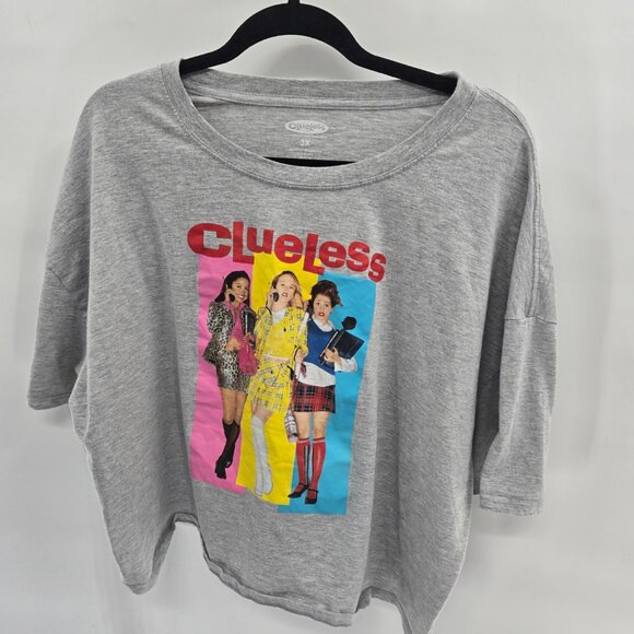 Clueless Grey Short-Sleeved Crop Top Size 3x - Picture 1 of 5